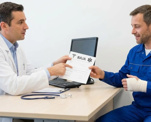 Trabajadora revisando carta de despido durante baja médica en Toledo